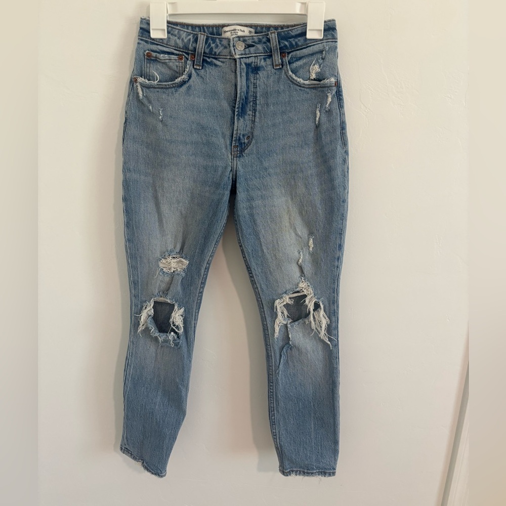 Abercrombie & Fitch Blue Ankle Cropped Jeans